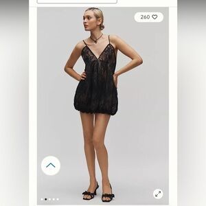 🏇By Anthropologie Black Lace-Trim Tunic Bubble Top